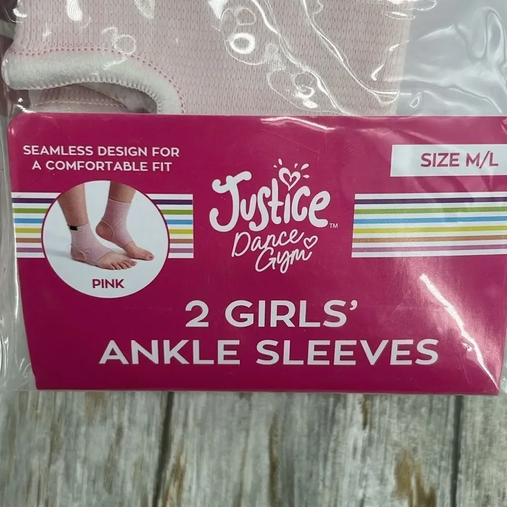 Justice Girls Dance Gym Ankle Sleeves 2, 2-Packs Size M/L